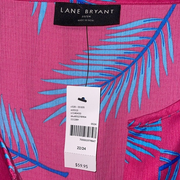 🌹NWT:LANE BRYANT RELAXED SPLIT-NECK KIMONO TOP - Picture 7 of 9